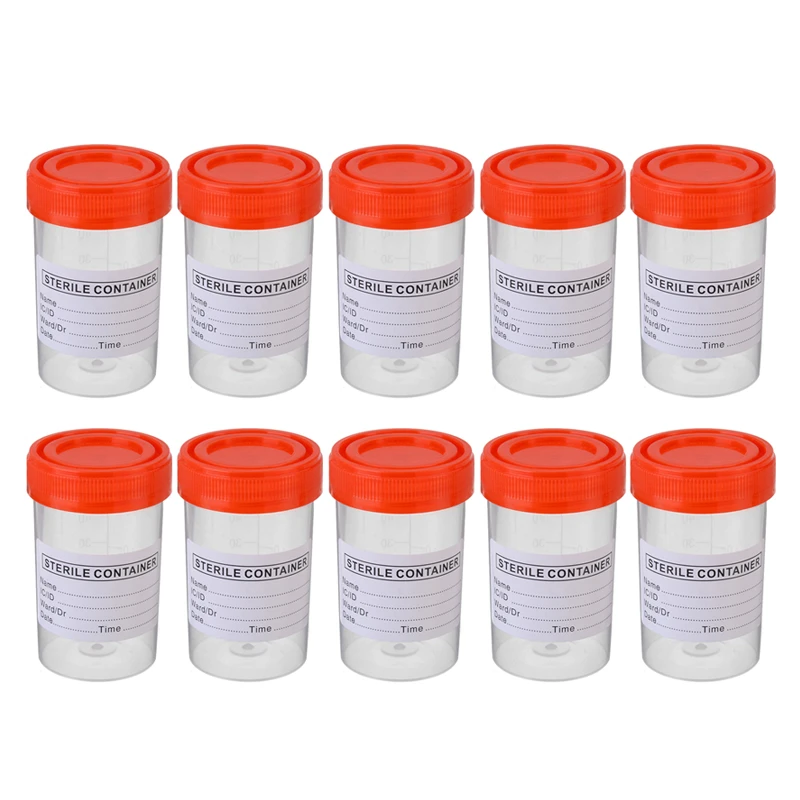 10pcs Sterile Container Cap Plastic Hospital Urine Collection Sample