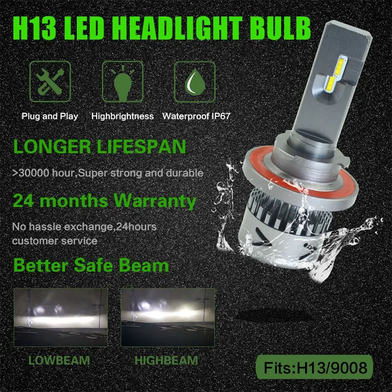 Новые продукты нового поколения автомобильные лампы Led H1 H3 H8 H9 H4 H7 H11 9012 Led 880 881 9008 H13 9004 9007 Авто светодиодные фары