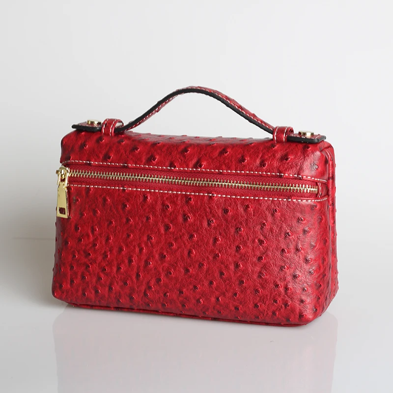 Ostrich Dark Red (L) XMESSUN Роскошная Высококачественная сумка-клатч из натуральной кожи питона, дизайнерская сумка-кошелек, новая модная трендовая сумка - Цвет: Ostrich Dark Red (L)