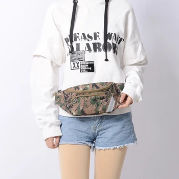 

Unisex Fashion Multifunction Crossbody Bag Camouflage Square Outdoor Casual Chest Bag With Silt Pocket Nylon Purse