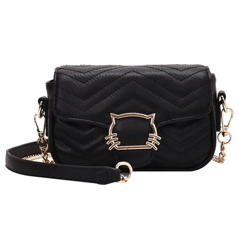 

191229 iVog New Arrival Everyday Female Small Crossbody Messenger Handbag White Black Chain Hand Bags for Women 2019