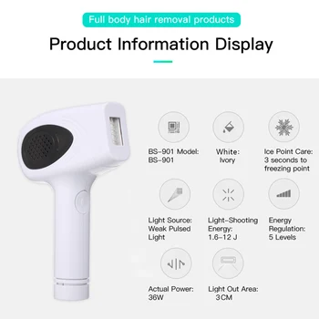 

2019New IPL Permanent Laser Hair Removal Photon Removal Beauty Machine Female Pulse Light Machine Facial Body Hair Removal White