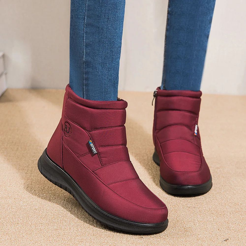 Europe Plus Size 43 Winter Snow Boots Women ANKLE Botas De Mujer Fashion Flat Women Shoes Casual Keep Warm Short Women Boots