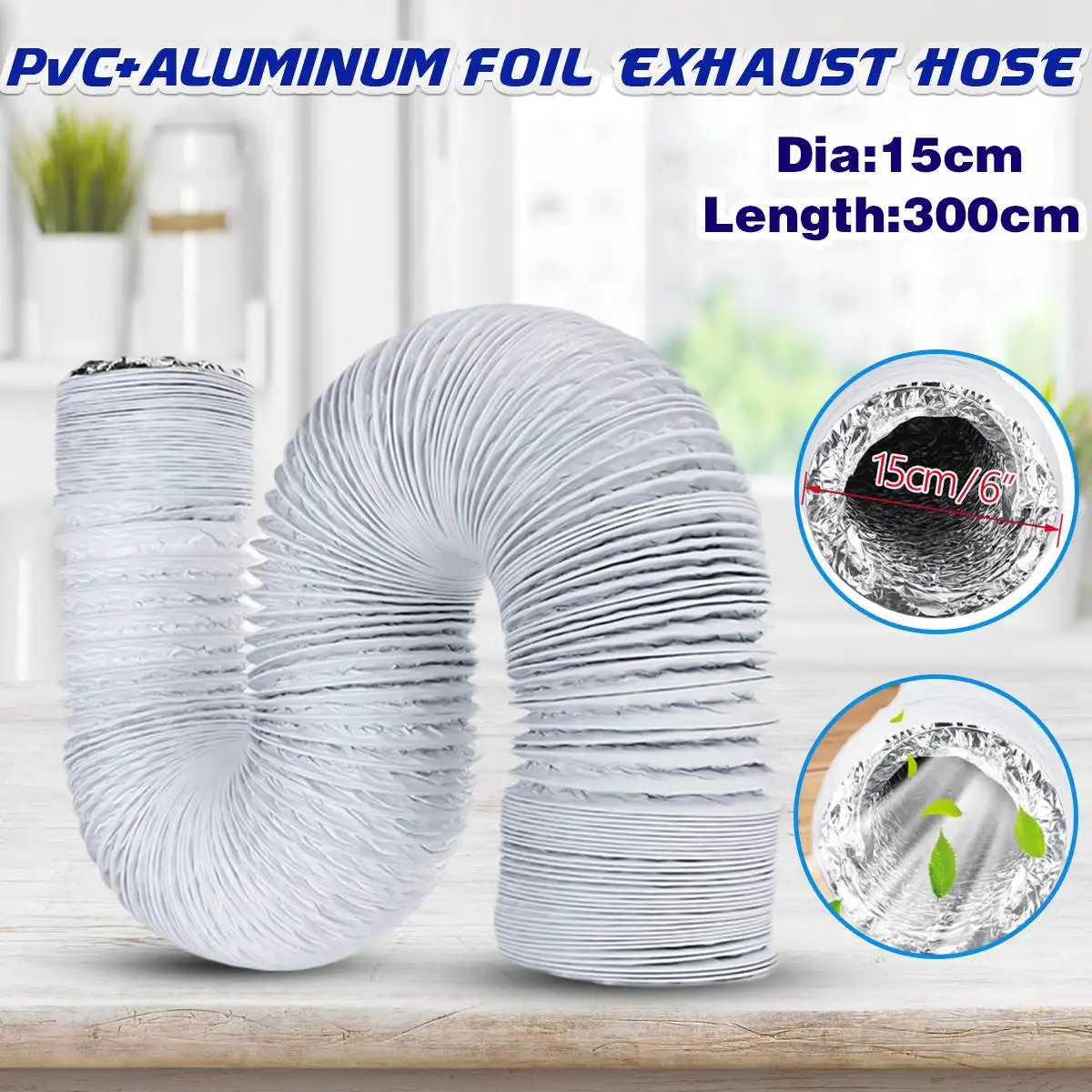 Air Conditioner Drain Hose Connector Air Conditioner Exhaust Pipe Vent Hose Flexible Outlet 150mm Portable Air Conditioner Exhaust Vent Pipe Ventilation Duct Hose
