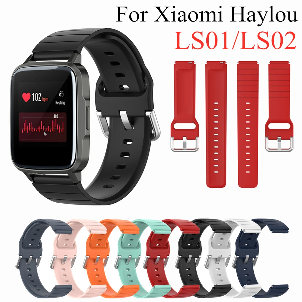 Ремешок для часов Xiaomi Haylou LS01 LS02 силиконовый сменный Браслет спортивный браслет