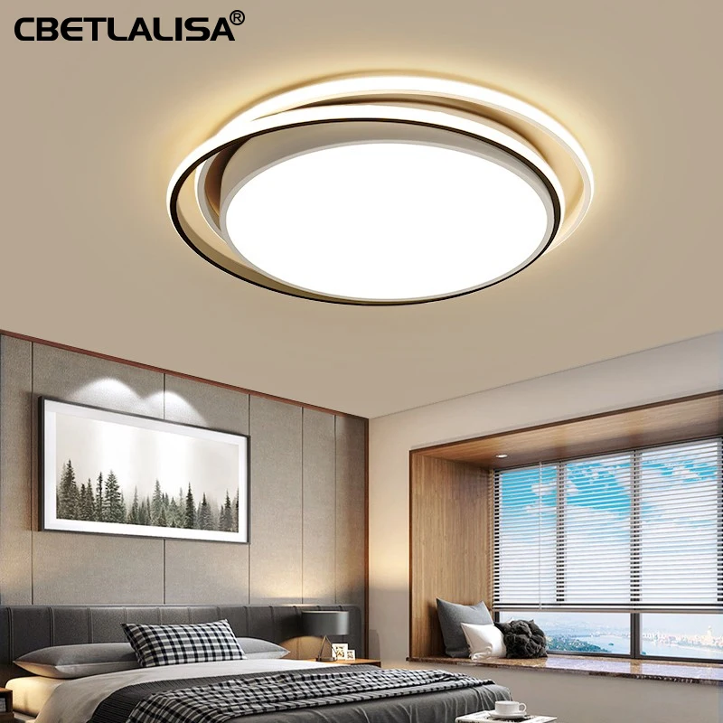 LED потолочные люстры для детской гостиной спальни кухни 28вт 36вт черный цвет
