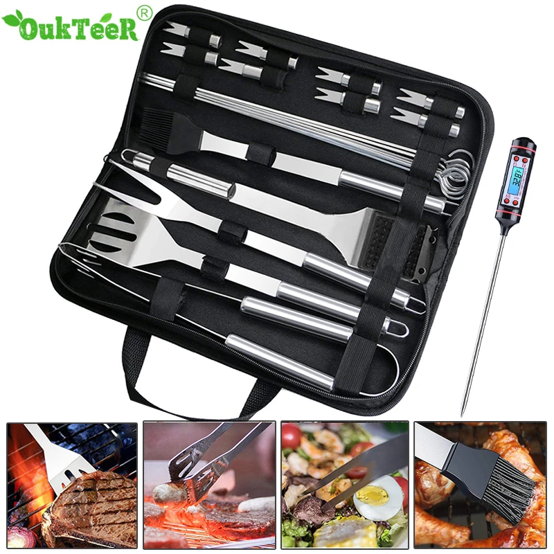 21pcs/set Barbecue Accessories Stainless Steel Bbq Tools Set Grill
