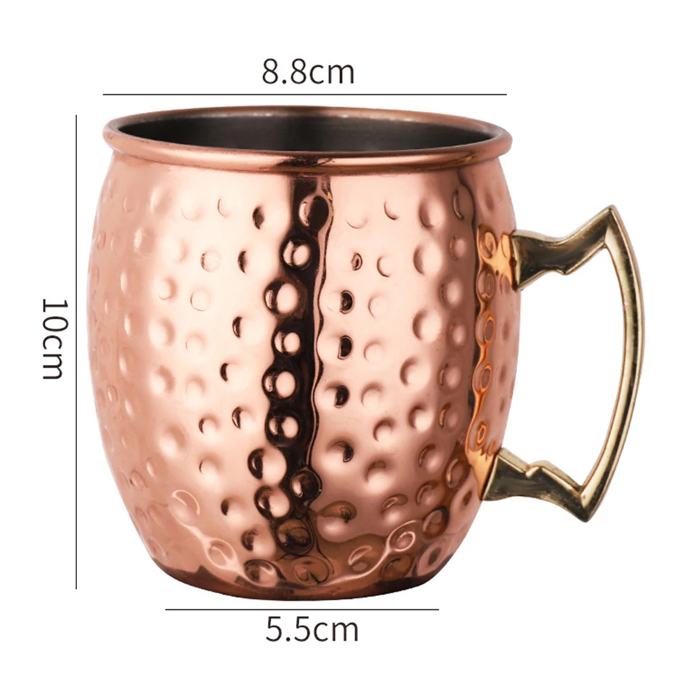 530ml 1Pcs 18 Ounces Hammered Copper Plated Moscow Mule Mug Beer Cup Coffee Cup Mug Copper Plated canecas mugs travel mug 6