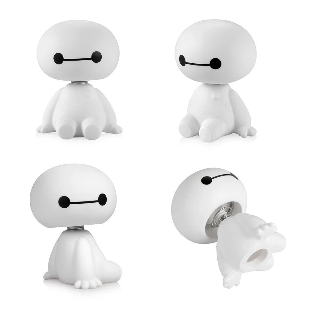thumbnail image 1 of Figura de robot Baymax de plástico con dibujos animados que mueve la cabeza, adornos para el interior del coche, muñecos de Big Hero, accesorios de adorno, 1 of 4