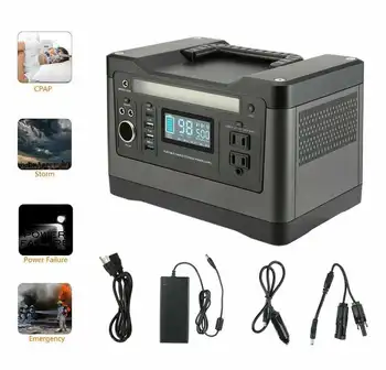

110V 220V Power Solar Generator 540Wh 1000W Peak Portable Power Station Supply Car Port Type C QC 3.0 for Camping Home CPAP