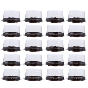 

100 Pcs Plastic Cake Boxes Food Packaging Boxes Cake Storage Boxes for Home Store Cooking Cake
