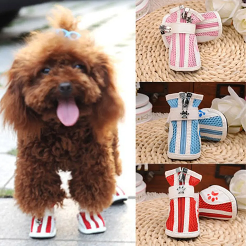 Fashionable Design Canvas Puppies Pet Dog Denim Shoes Sport Casual Anti-slip Boots Sneaker Shoes