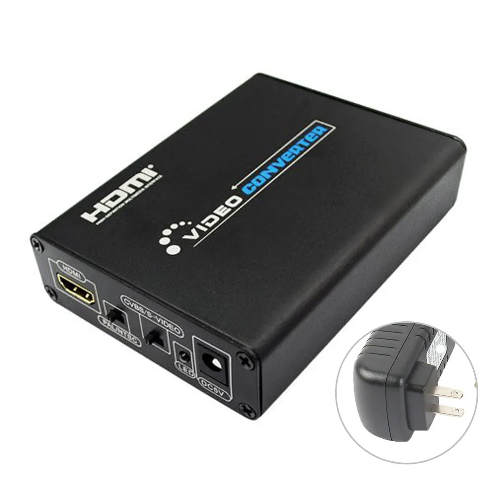 US Plug HDMI к RCA AV и S-video адаптер конвертер HDMI к 3RCA AV CVBS, HDMI 1080P Аудио видео конвертер адаптер для ПК Xbox PS3 tv - Цвет: US Plug