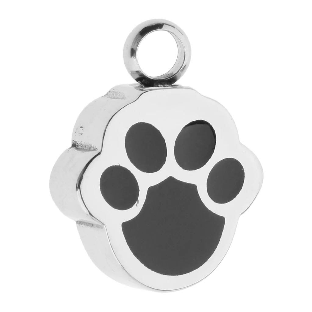 Cute Dog Cat Paw Design Memorial Pendant Keepsake Urn Cremation Ash Holder