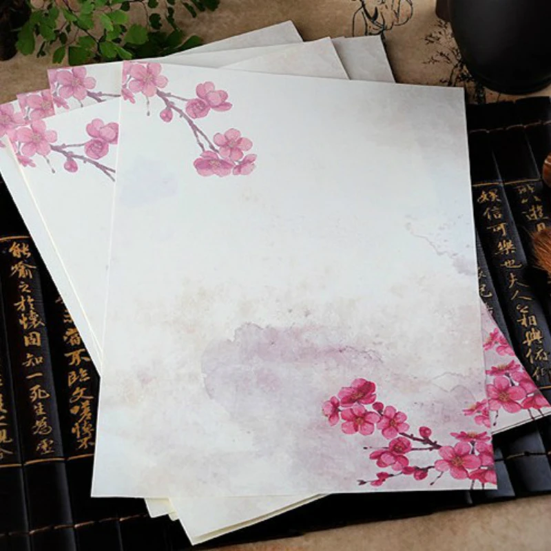 8 unids/lote estilo chino Vintage de papel sobre hermosa flor de papel de carta papelería niños coreanos