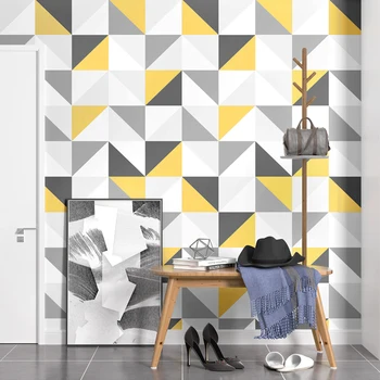 

Nordic Modern Geometric Lattice Square Wallpaper For Walls Roll 3D Living Room Bedroom TV Background Wall Decor Home Wall Paper
