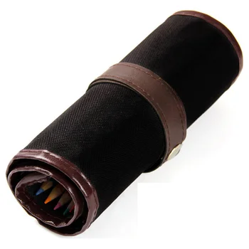 

Hinmay choose 48 Hole Ethnic Style Pencil Case Stationery Canvas Pen Roll Up Bag Curtain Pencils