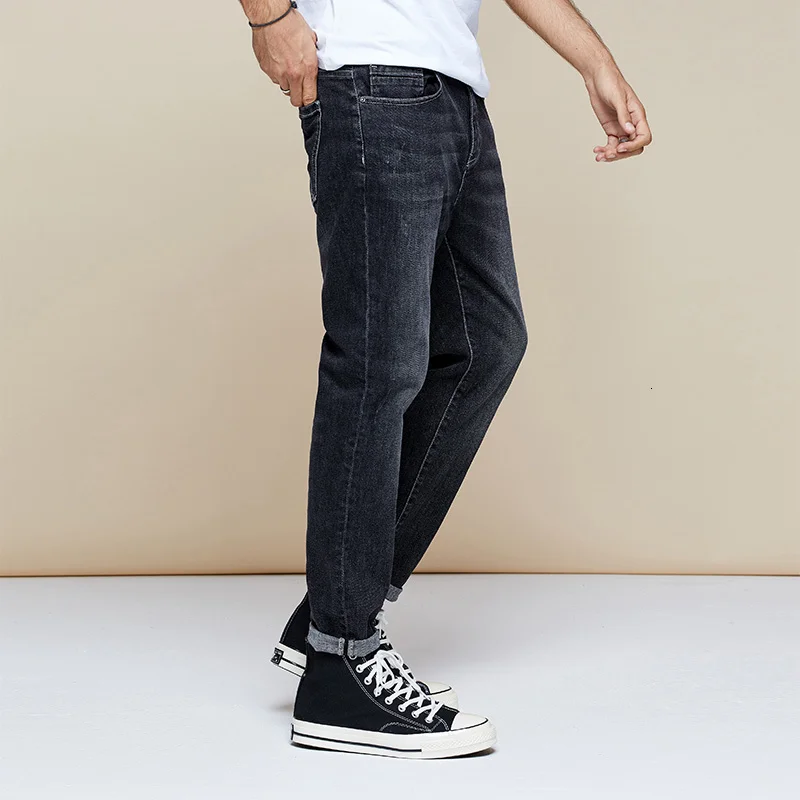 KUEGOU Autumn Cotton Black Skinny Jeans Men Streetwear Brand Slim Fit Denim Pants For Male Hip Hop Stretch Trousers 1795