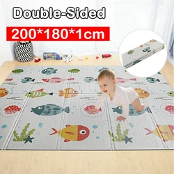 Tapis de jeu imperméable pour enfants, 2 côtés, doux, rampant, pliant, épais, dessin animé 