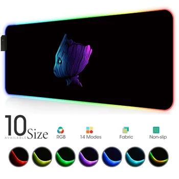 

Minimalist RGB Mouse Pad Black Gamer Accessories Large LED MousePad Gaming with Backlit Rubber computer laptop for bears pc