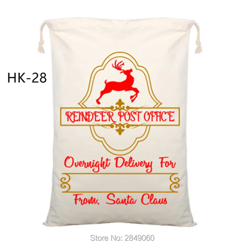 

1pc Canvas Santa Bag Personalized Candy Cane Santa Sack Present Bag for Kids Large Canvas Tote Bag Christmas Gift Eve Toy Sack