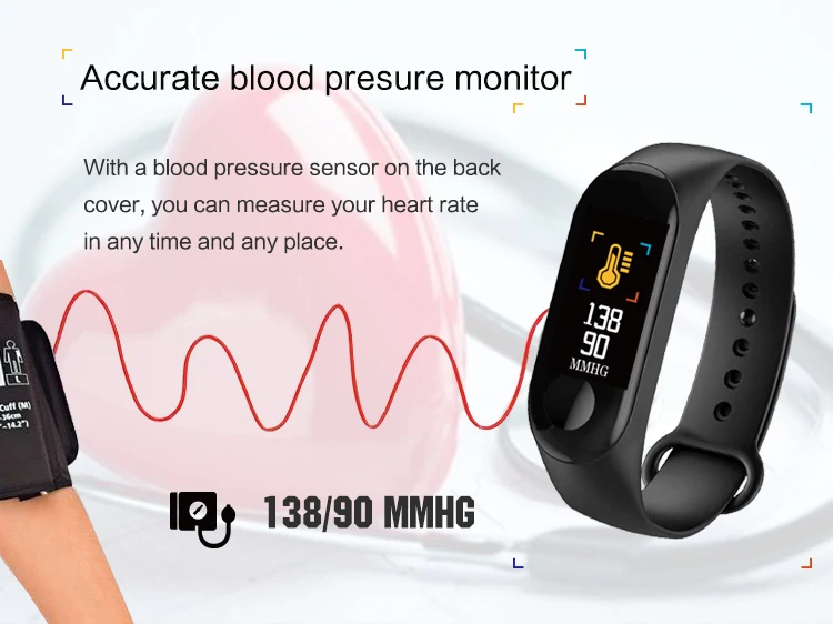 M3 Смарт-часы водонепроницаемый браслет пульсометр Монитор артериального давления Bluetooth умные часы для xiaomi 3 band Android IOS Телефон
