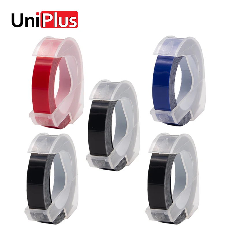 

UniPlus 3D Dymo Tapes 9mm Black Red Blue Labeling Maker 5pcs/lot for Dymo Label Printer 1610 Machine DIY Letter Ribbon Sticker