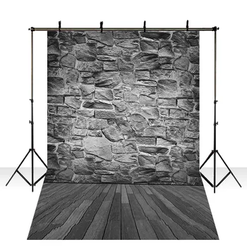

DAWNKNOW Wall Vinyl Photography Background For Gray Stone brick Plank Photo Shoot Backdrop For Wedding Photo Studio lv949