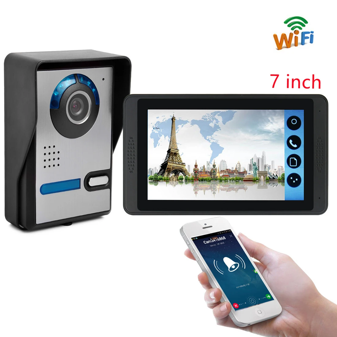 7 inch WiFi Video Intercom For Home Security Door Remote Unlock Camera Doorphone Touch Screen Wireless HD Screen Indoor Monitor video intercom system with door release