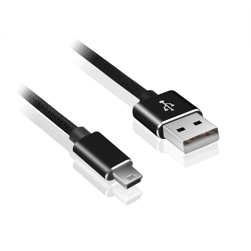 Мини USB 2,0 кабель 5Pin мини-флеш-накопитель USB к USB для зарядки и быстрой заряднеое устройство для MP3 MP4 MP5 плеер Видеорегистраторы для автомобилей gps цифровой Камера HDD Смарт ТВ - Цвет: Black