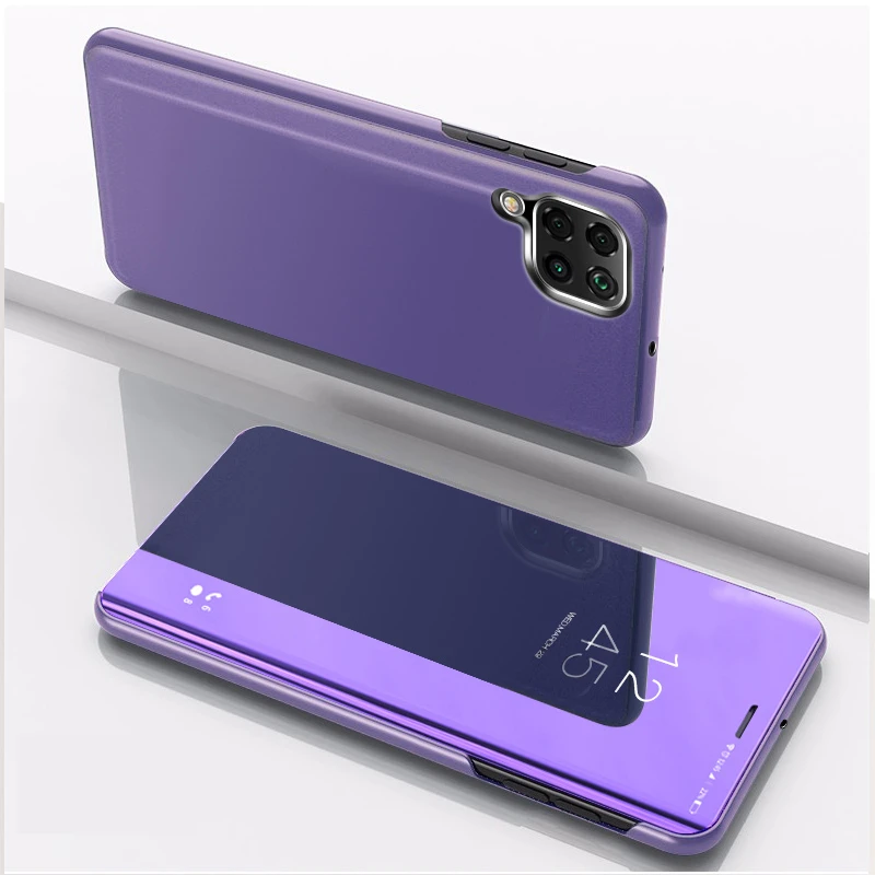 For Samsung A12 Case 6 5 Inch Mirror Flip Tand Phone Cover For Samsung Galaxy A12 Case A 12 Funda Coque Para Protection Capas Mobile Phone Cases Covers Aliexpress