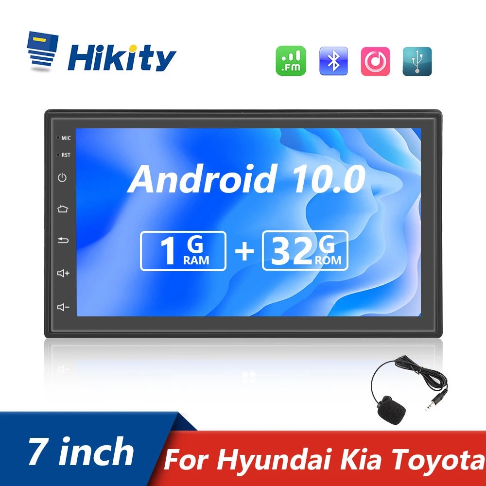 

Hikity Android 10.0 2 Din Car radio Multimedia Video Player Universal Microphone GPS Stereo For Volkswagen Nissan Hyundai Kia