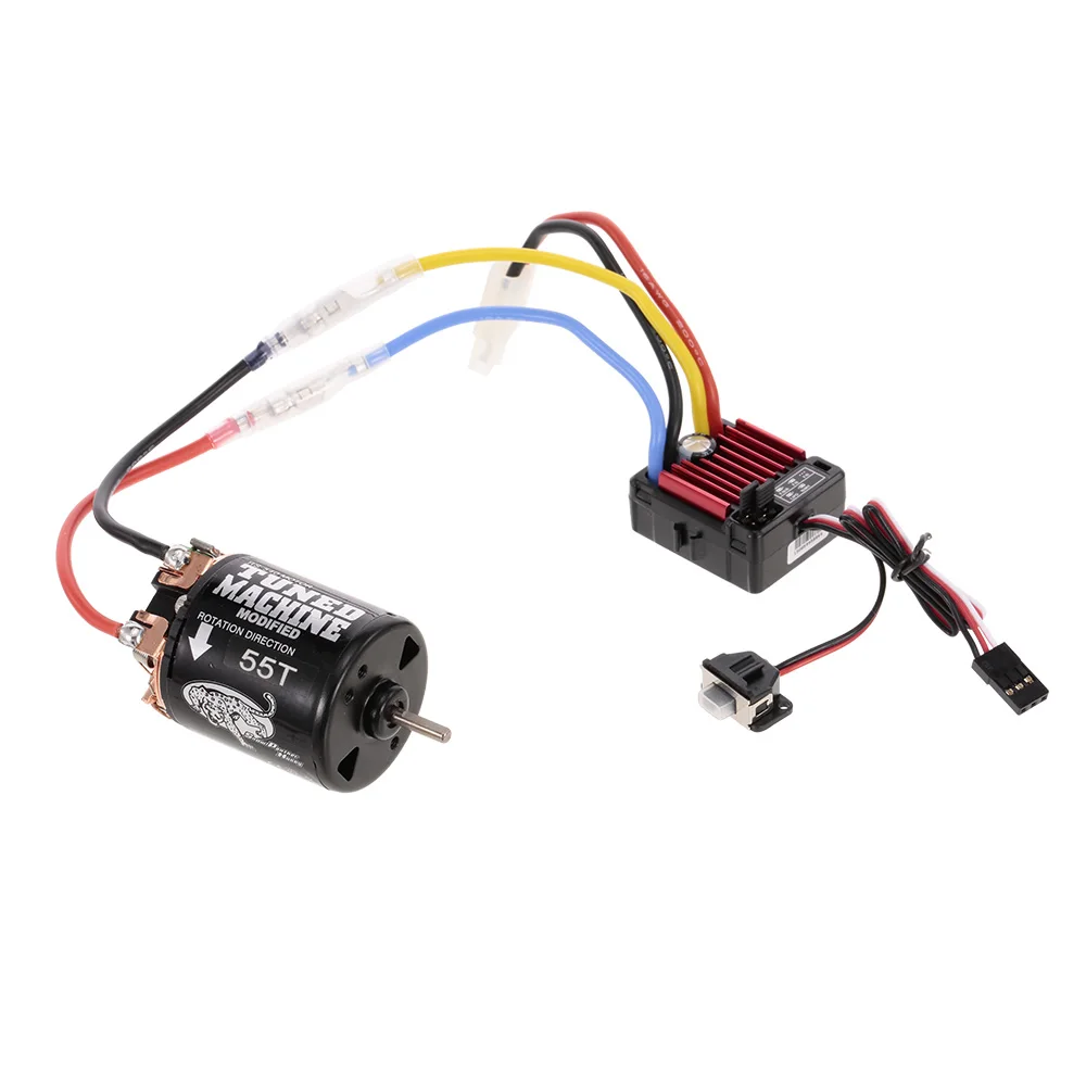 

WP 1060 brushed 60A ESC 2-3S 6V/3A BEC and 540 55T RC Motor Brushed Motor for 1/10 Axial SCX10 D90 Rock Crawlar RC Car Parts