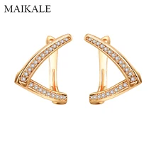 MAIKALE серьги-гвоздики с геометрическим орнаментом, серьги с фианитом AAA, женские серьги с цирконием, новые модные ювелирные изделия