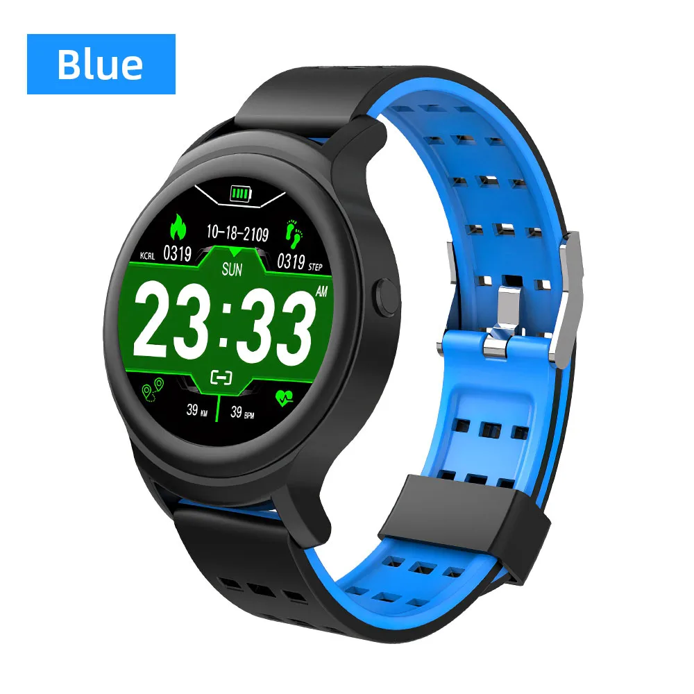 Blue B5 смарт-браслет пульсометр мониторинг сна круглый экран браслет gps шаг сигнал с подсчетом часы напоминание сенсорное управление - Цвет: Blue