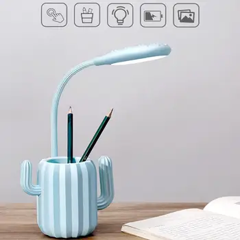 

Rechargeable Cactus Reading Lamp USB Touch Flexible Night Reading Light Eye Protective for Student Kids Room Bedside Reading