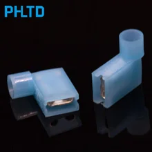 Nylon Fully Insulated Terminal Block Flag Right Angle Cold Pressed Terminal Block Blue 2-250