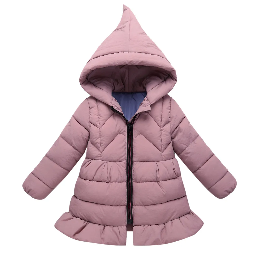 От 3 до 8 лет хлопковые детские куртки Модное детское пальто толстые пальто для мальчиков и девочек ветровка зимняя куртка с подкладкой одежда для малышей - Цвет: Розовый