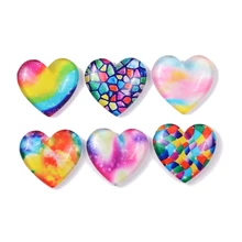 10 Pcs Colorful Gradient Love Slime Clay Charm Filling Accessories Kids Toy Earring Hair Tie Handmade DIY Accessories