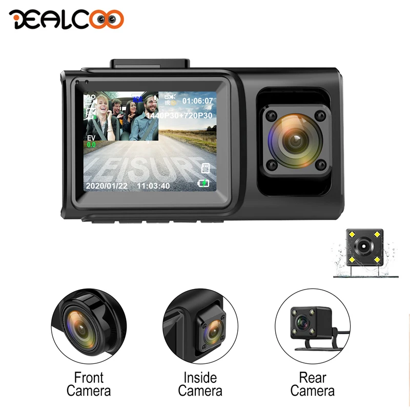 Автомобильный видеорегистратор с Wi-Fi gps Full HD 4 K 3 камеры камера регистратор 1080 P WDR |