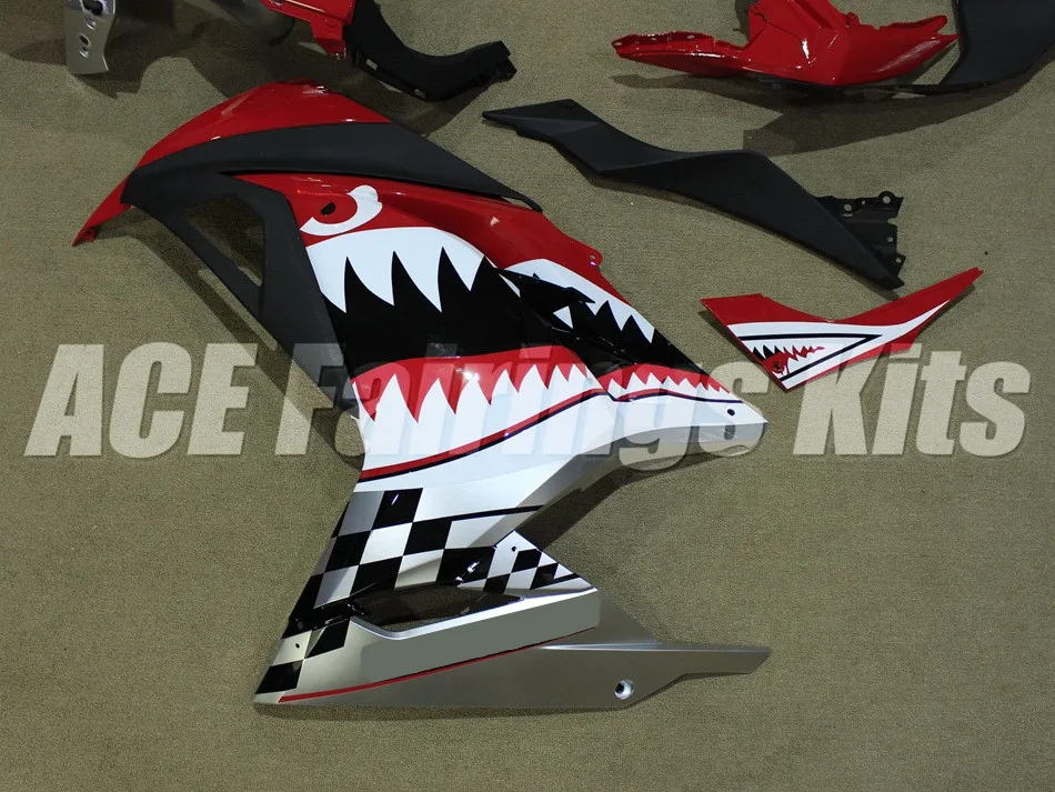 ABS обтекатель комплект для Kawasaki Ninja300 EX300 300R 2013, 13, 14, 15, 16, 17, Обтекатели литья под давлением крутой стильный стикер с акулой