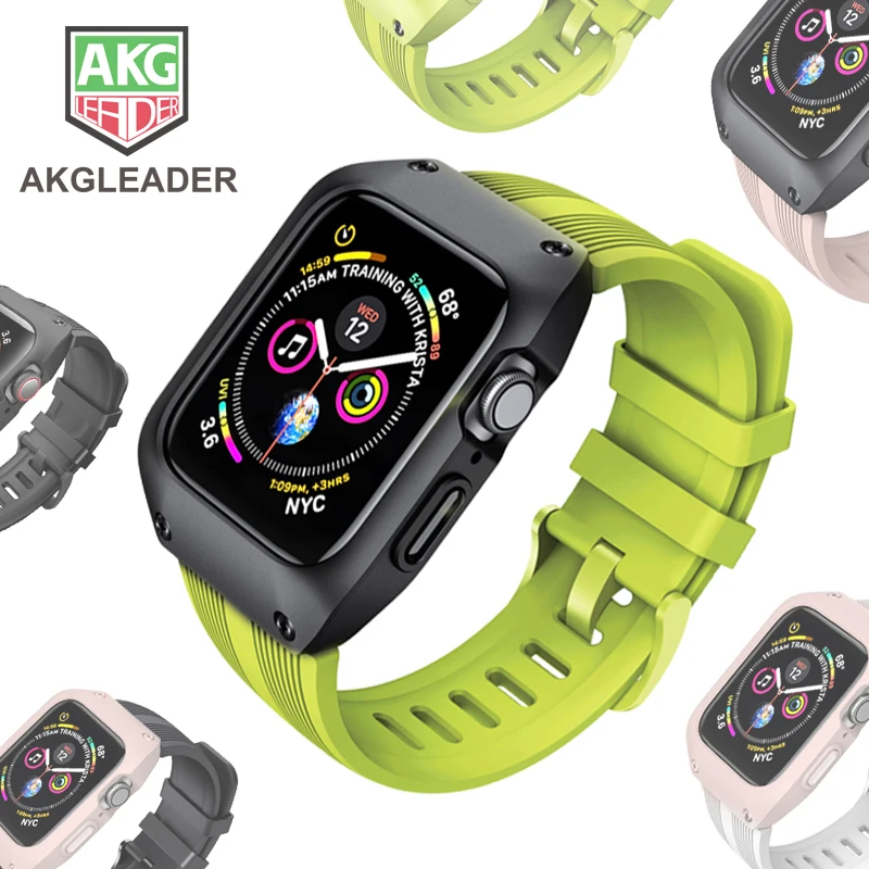 Ударопрочный чехол для часов для Apple Watch серии 4 5 40 мм 44 мм защитный чехол Браслет для Apple iWatch 1 2 3