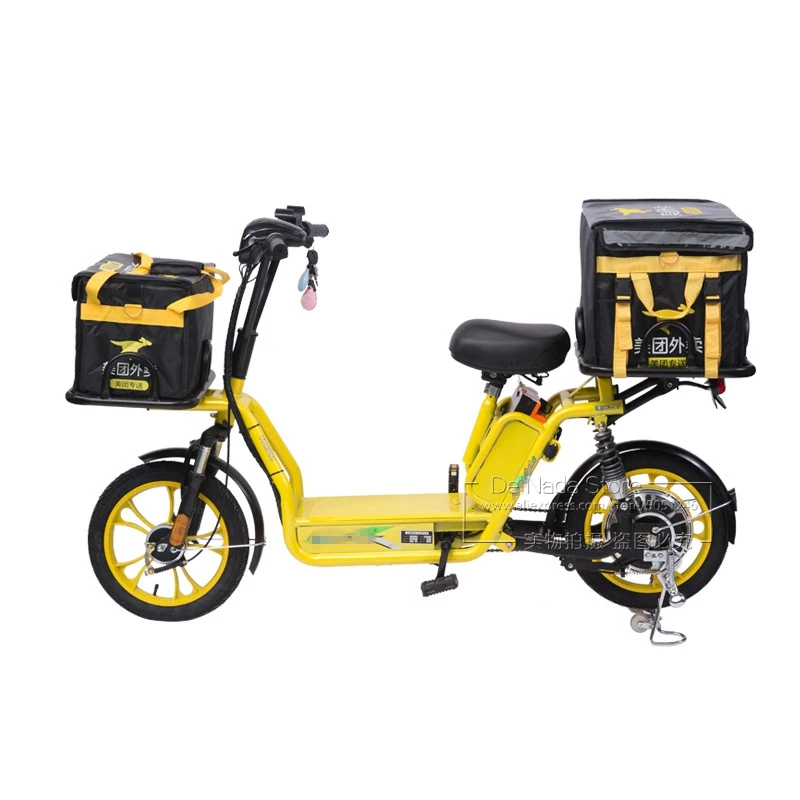 Цвет: желтый Большой диапазон bycicle 2 колеса E-bike литиевая батарея транспортное средство Ebike скутер электрический велосипед для взрослых грузовой велосипед для быстрой доставки еды - Цвет: Цвет: желтый