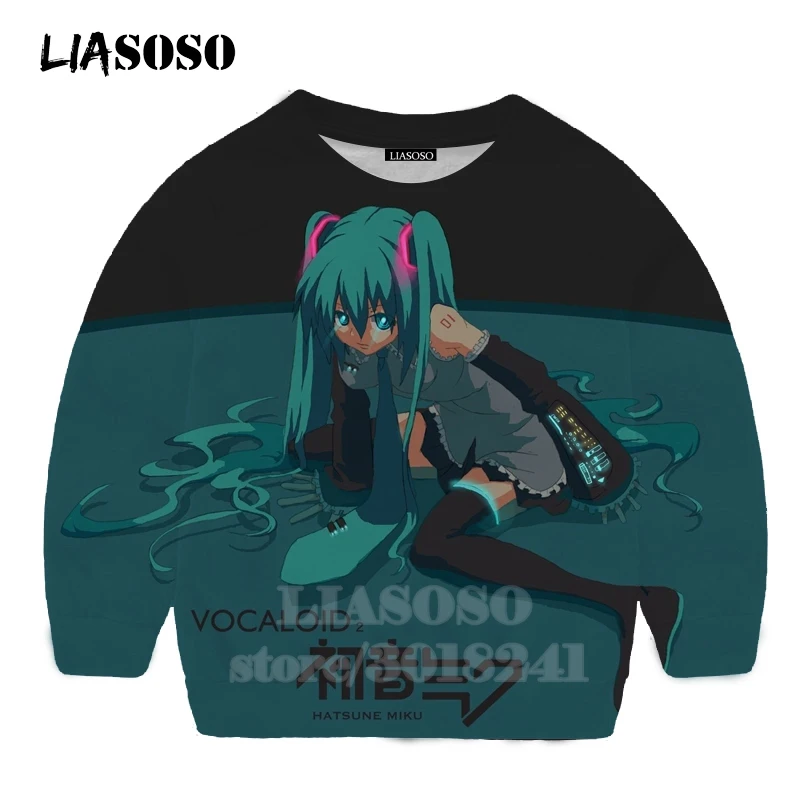 14 LIASOSO детей толстовки 3D принт аниме девочка Hatsune Толстовка Miku в уличном стиле для детей в стиле хип-хоп для мальчиков и девочек; Верхняя детская одежда свитер для подростков B174-3 - Цвет: 14