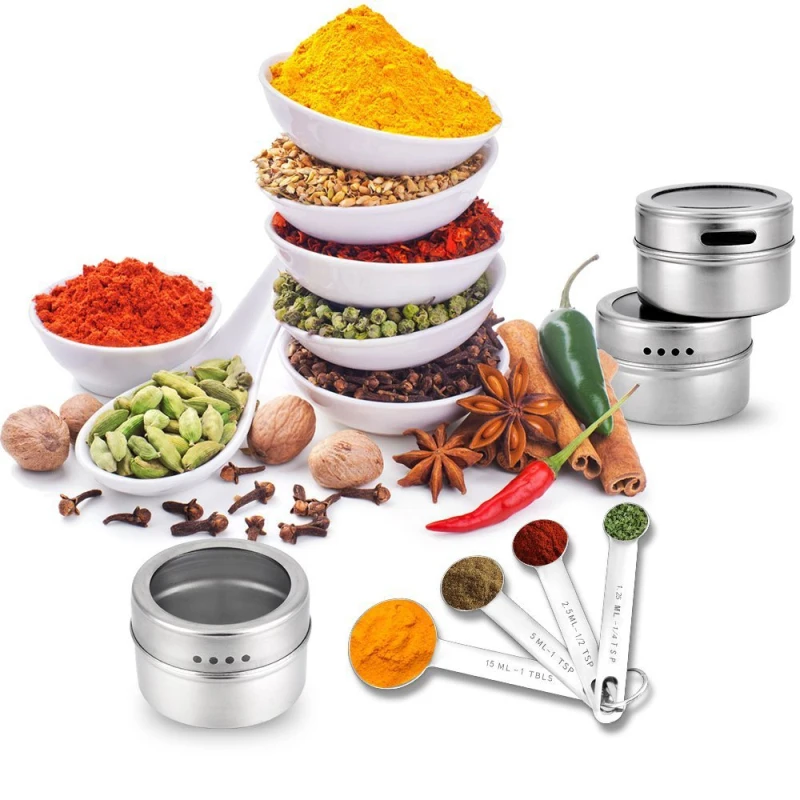 

1 pc Stainless Steel Magnetic Spice Seasoning Box Seasoning Tank Toothpick Tube Pepper Cans Pepper Bottles Household Kitchen