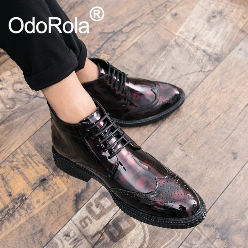 OdoRola/мужские ботинки; высокие итальянские модельные туфли; броги; оксфорды; свадебные туфли в деловом стиле; Модные ботильоны; обувь для вечеринок