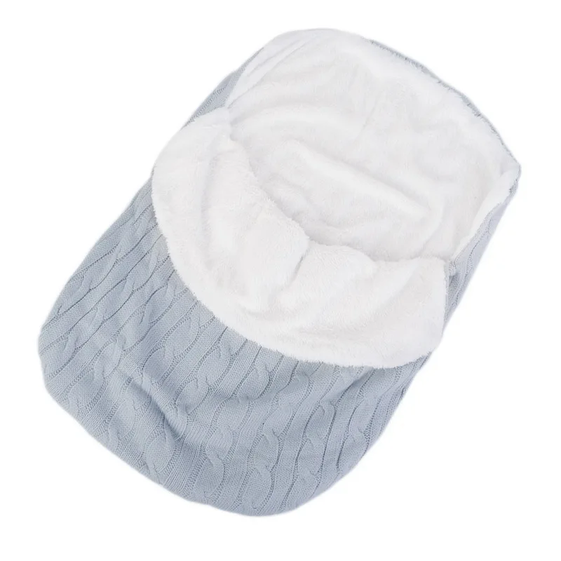 Теплое одеяло; мягкий спальный мешок для малышей; муфта для ног; Хлопковый вязаный конверт для новорожденных мальчиков и девочек; аксессуары; модные спальные мешки