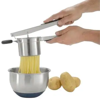 

Potato Masher Ricer Press Mashed Potatoes Stainless Steel Crushing Potatoes Puree Fruit Vegetable Juicer Press Maker Tool