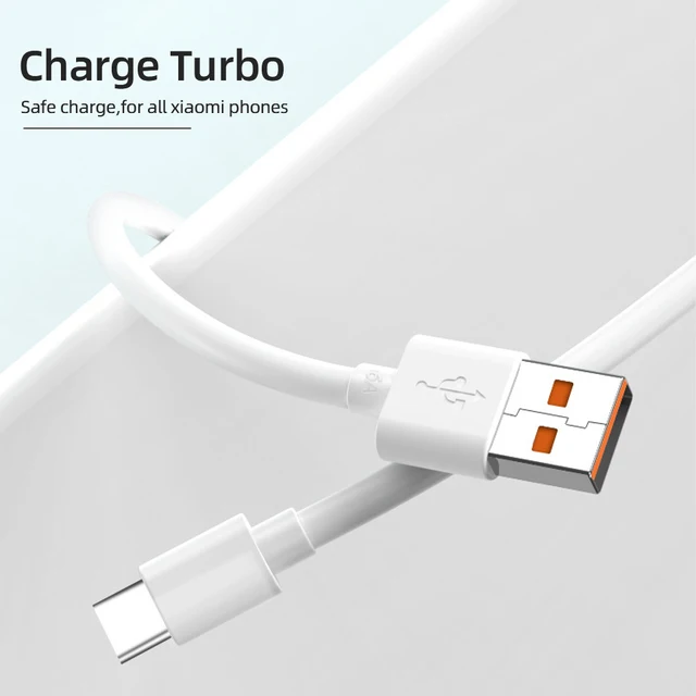 Xiaomi 6A Usb Type C Cable Original Charger Turbo Fast Charging Xiaomi Mi 12 11 10 Pro 5G 9 Poco M3 X3 NFC Redmi Note10 K30s 2