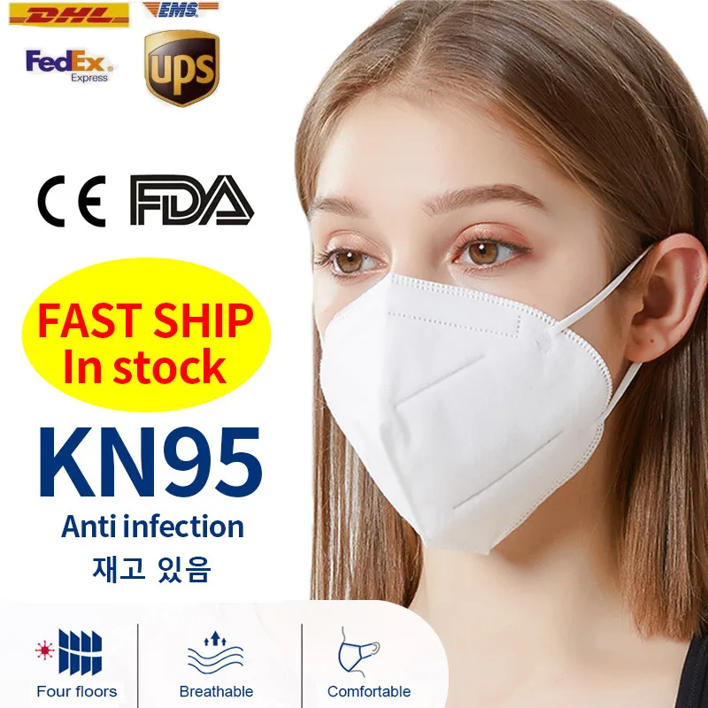 

KN95 Face Mask Proof FluAnti Dust Bacterial N95 Mask 4-Layer PM2.5 Dustproof Protective 95% Filtration KN95 Mouth Muffle Cover